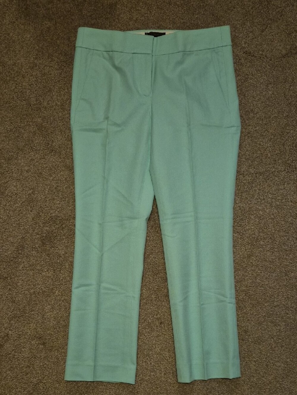 NWT J. Crew Women's Cropped Campbell Trousers in Mint Green Size 0P